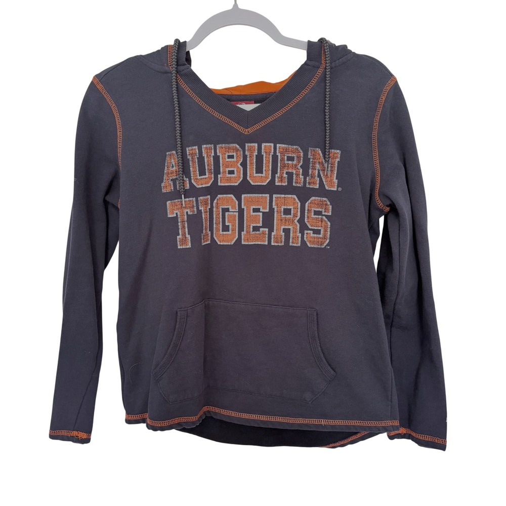 Auburn Tigers Hoodie Womens Small Navy Blue V Neck Colosseum Sweatshirt